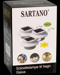 Sartano Solcellelampe til hegn Gaius 3-pak