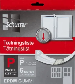 Schuster Tætningsliste P 5,5 x 9 mm 6 m