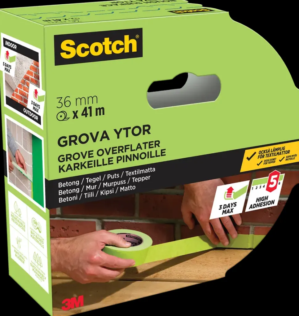 Scotch® Afdækningstape Ru overflader 41 meter - 36 mm