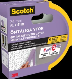 Scotch® Afdækningstape Sarte overflader 41 meter - 24 mm