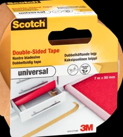Scotch® Tæppetape Dobbeltklæbende Brun 50 mm x 7 meter