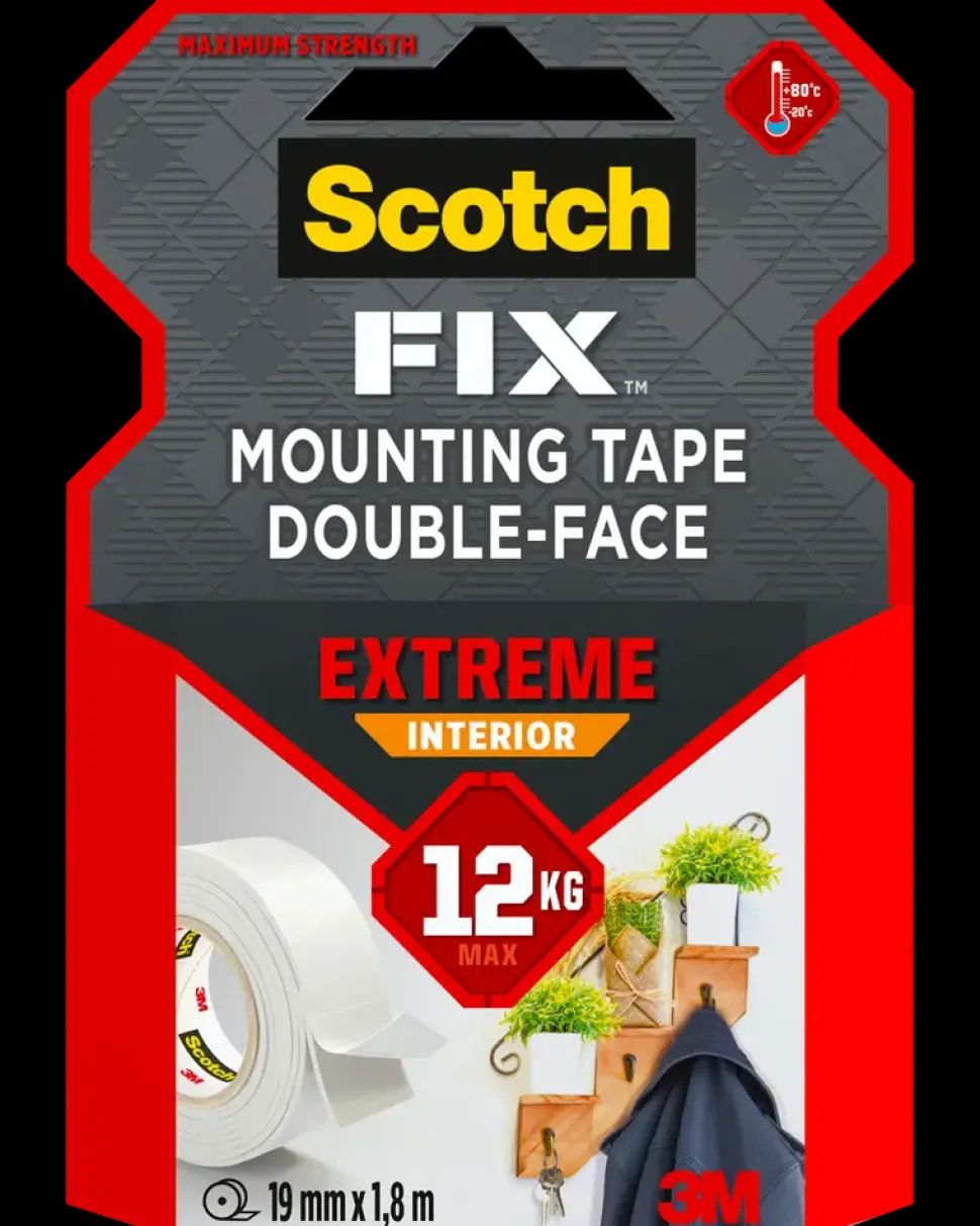 Scotch-FIX™ Dobbeltklæbende Ekstrem INDE 19 mm x 1,8 meter