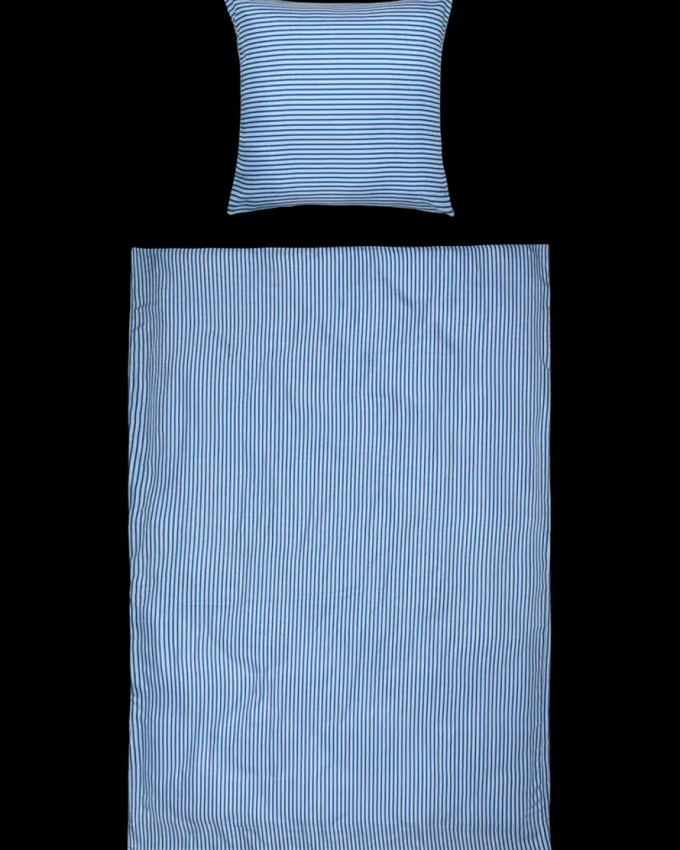 Sengesæt 140 x 200 cm - Blå Stribet