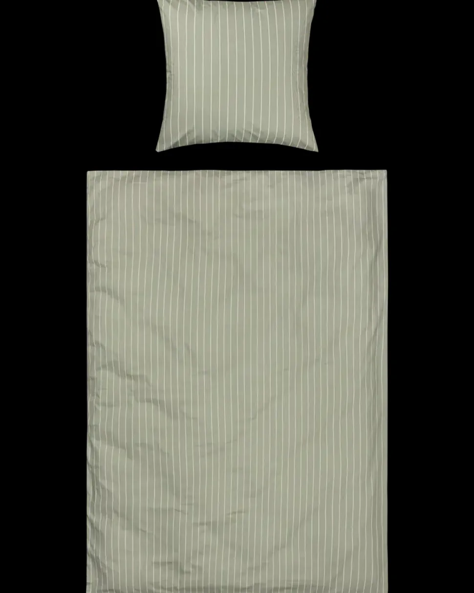 Sengesæt 140 x 200 cm - Grøn Stribet
