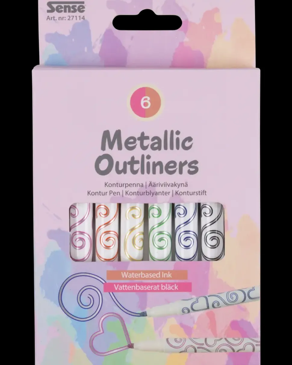 Sense Metalliske Outliners 6-pak