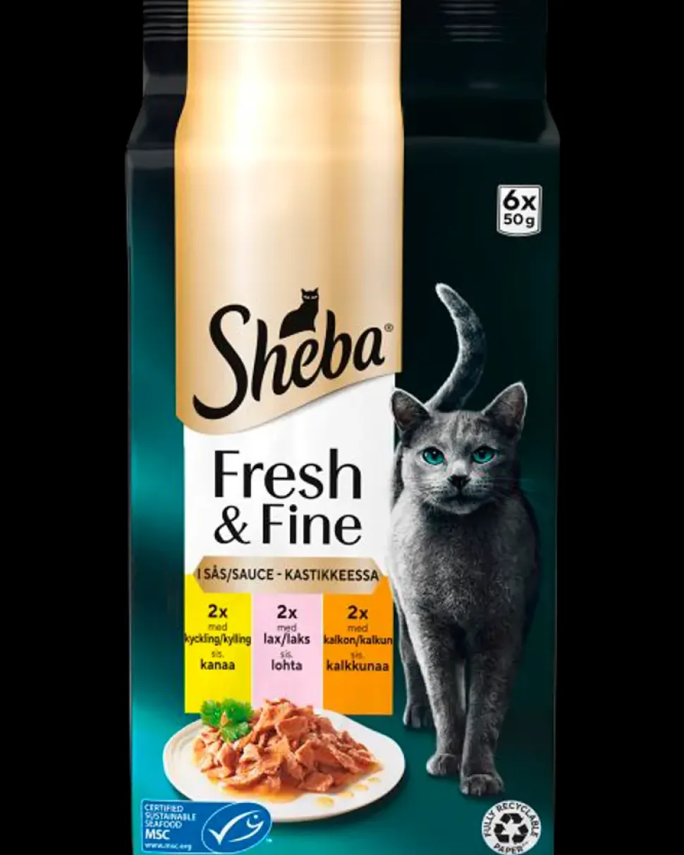 SHEBA Vådfoder 6 x 50 g - Kylling, laks og kalkun