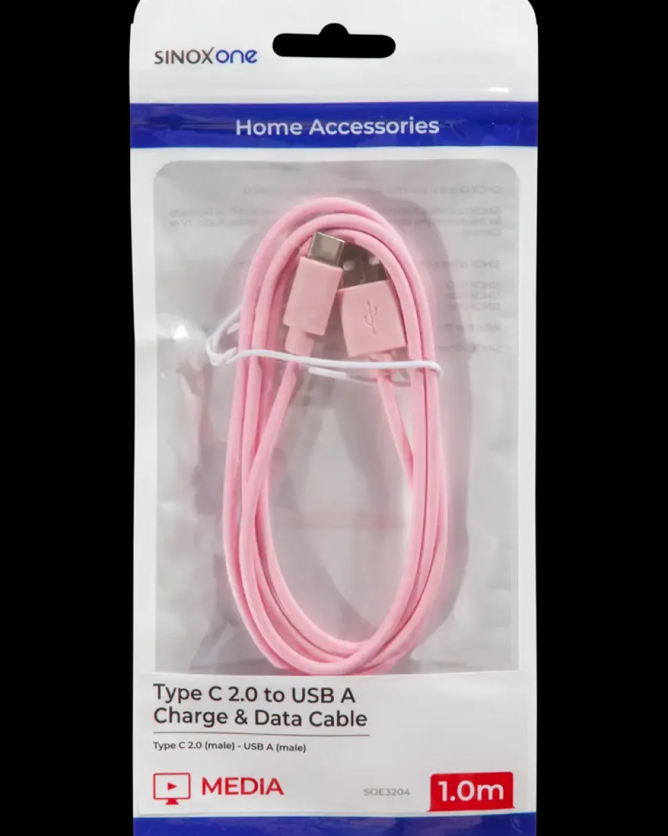 SINOX USB-C kabel 1 meter - pink