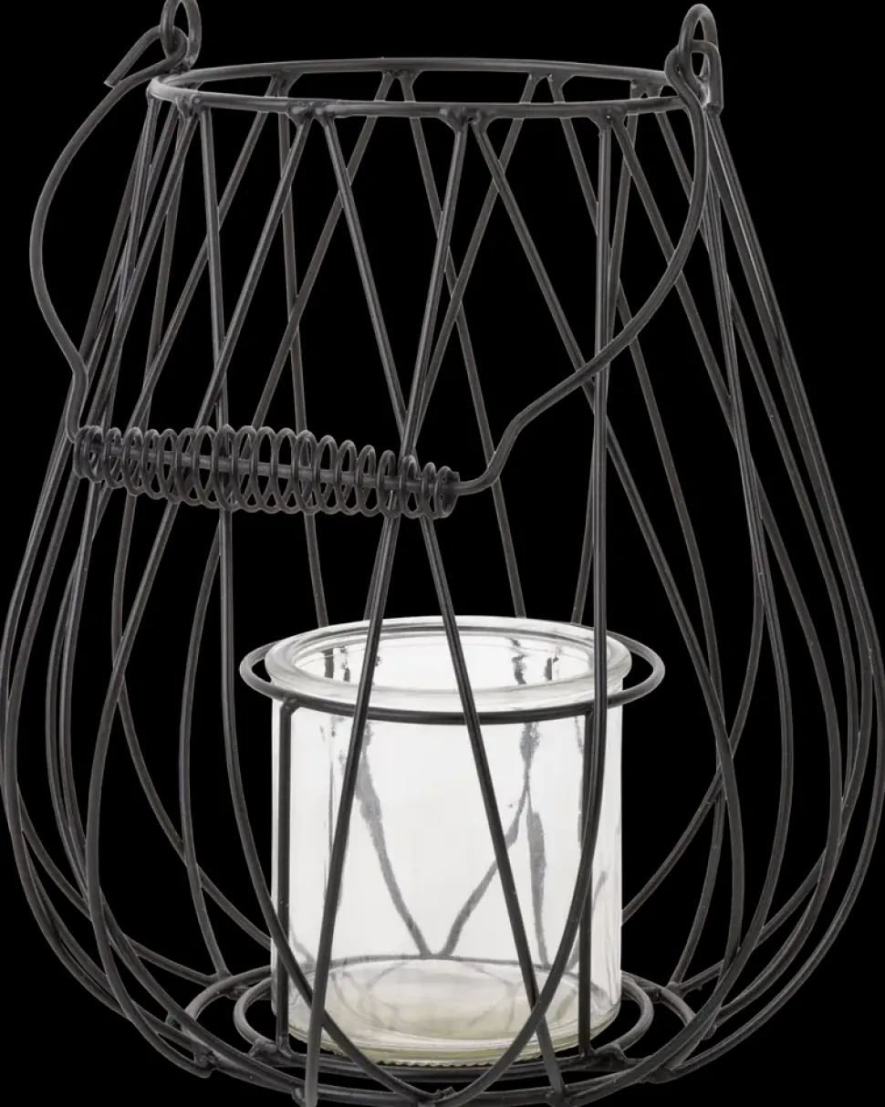 SJÖBO Lanterne med glasindsats H. 33 cm - metal