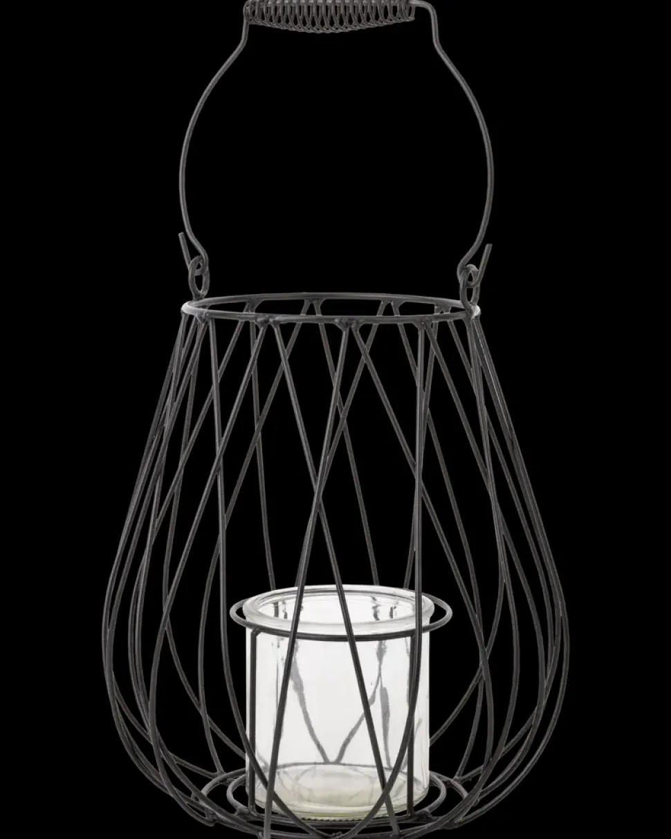 SJÖBO Lanterne med glasindsats H. 33 cm - metal