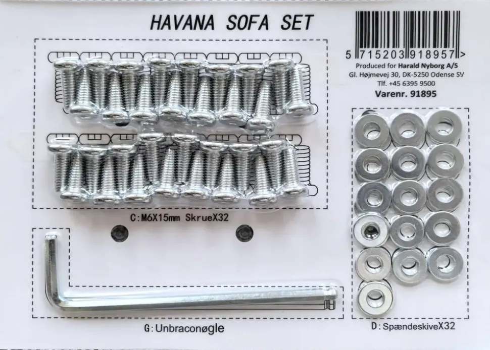 Skruesæt til sofasæt 41911