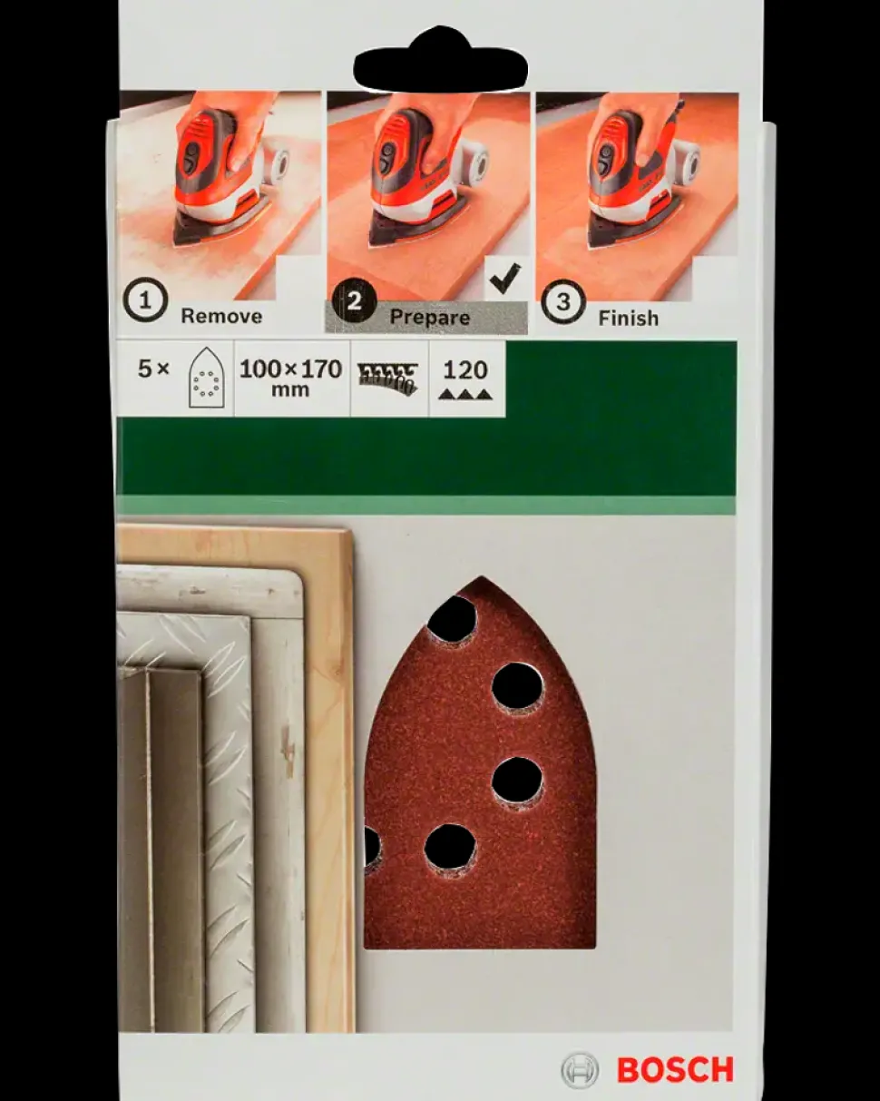 Slibepapir 100 x 170 mm K120 - 5-pak