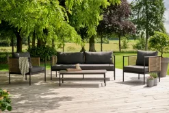 Sofasæt NANA 4 dele - Sort/grå