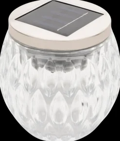 Solcellelampe glas H. 10 cm - assorteret