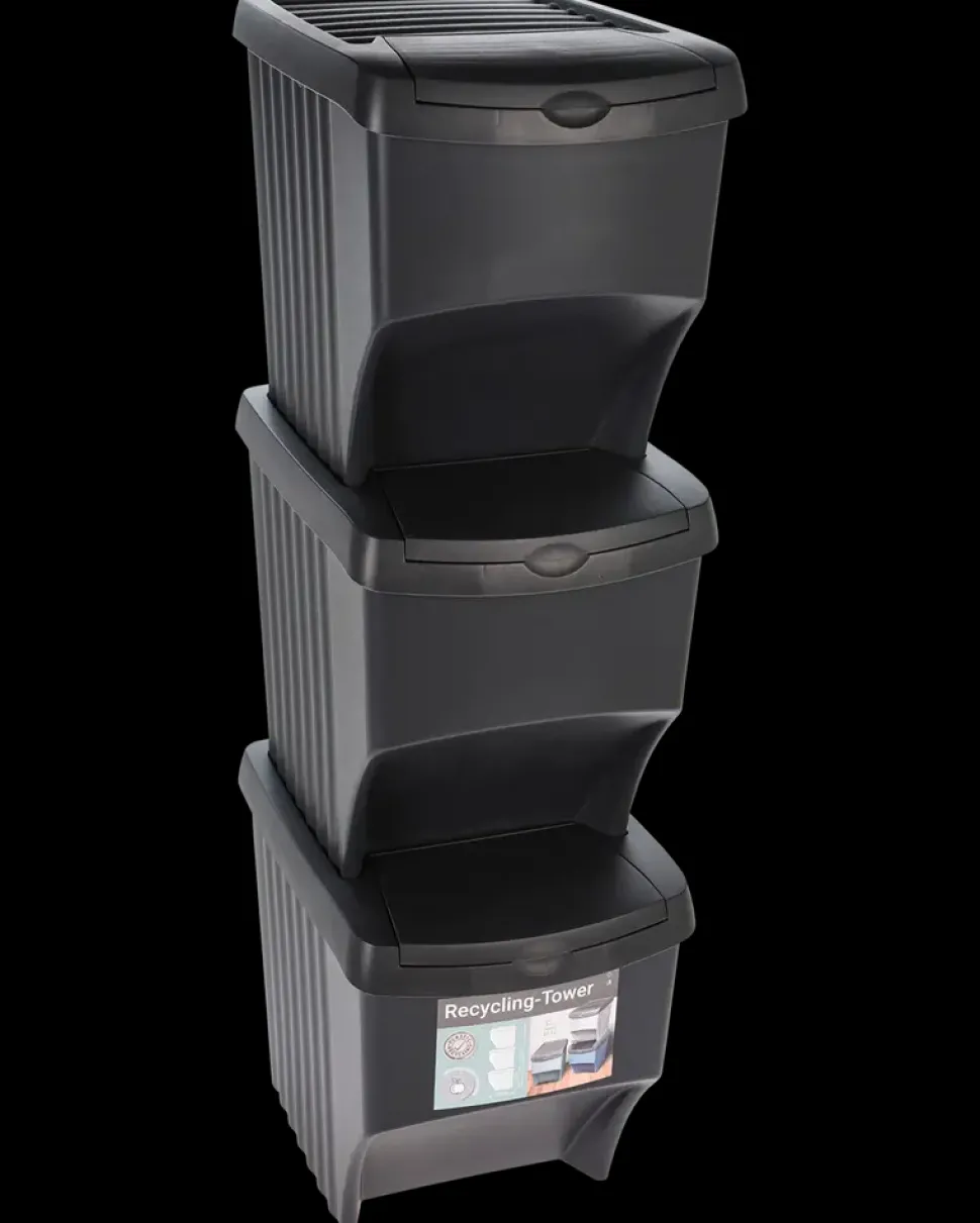 Sorteringskasser 22 liter 3-pak - sort
