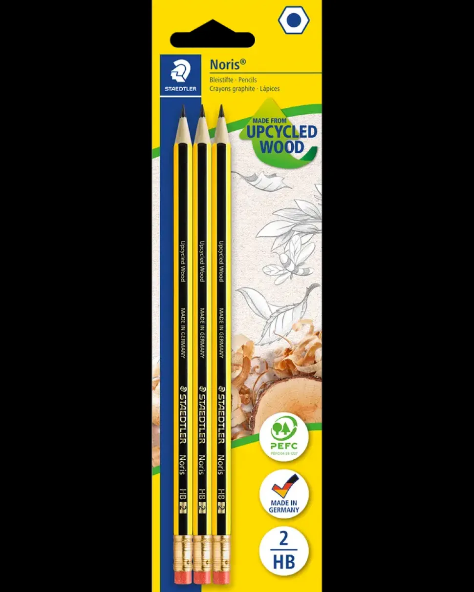 Staedtler Blyant Noris HB med viskelæder 3-pak
