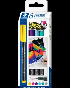 Staedtler Lumocolor permanent pen 6-pak