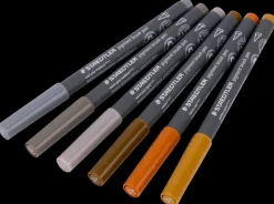 Staedtler Pensel tusch pigmentart grå/gul 6-pak