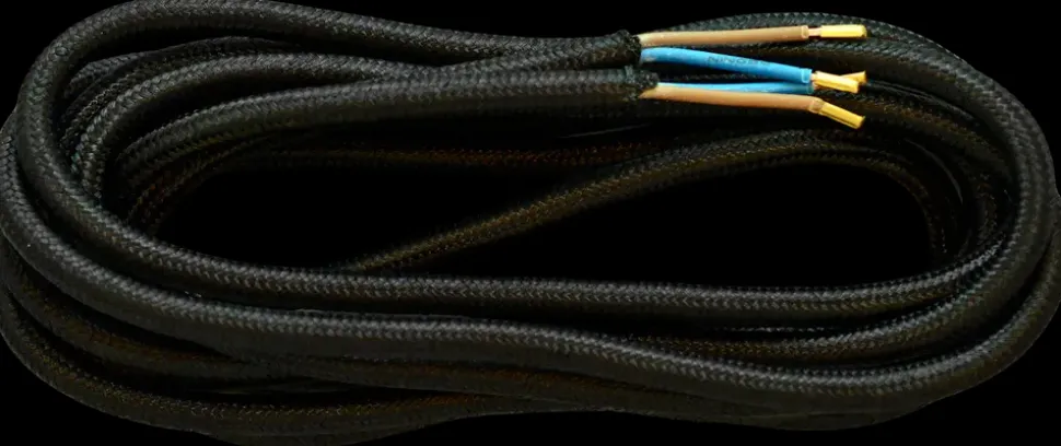 Stofledning 3 m - sort