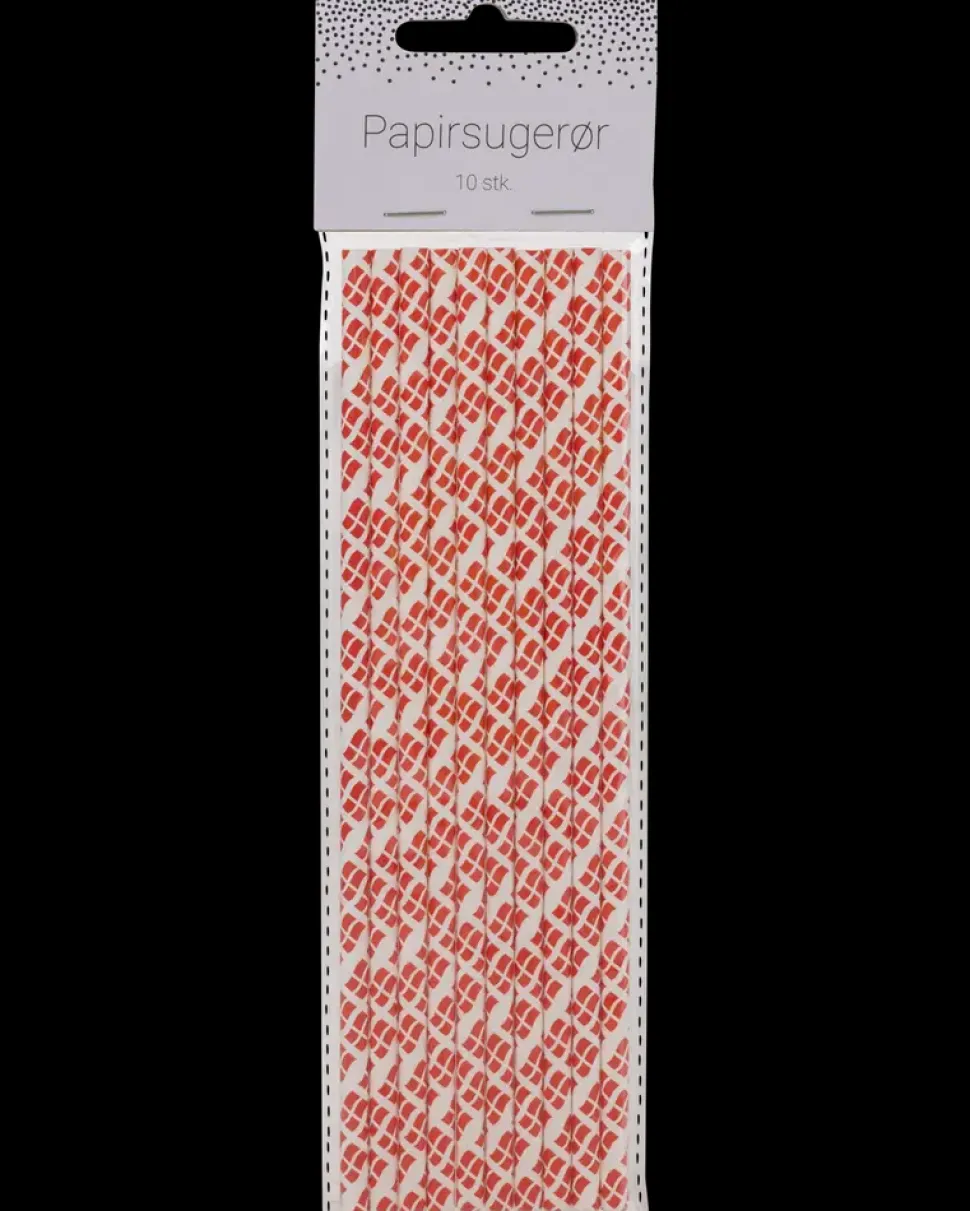 Sugerør med flag 10-pak