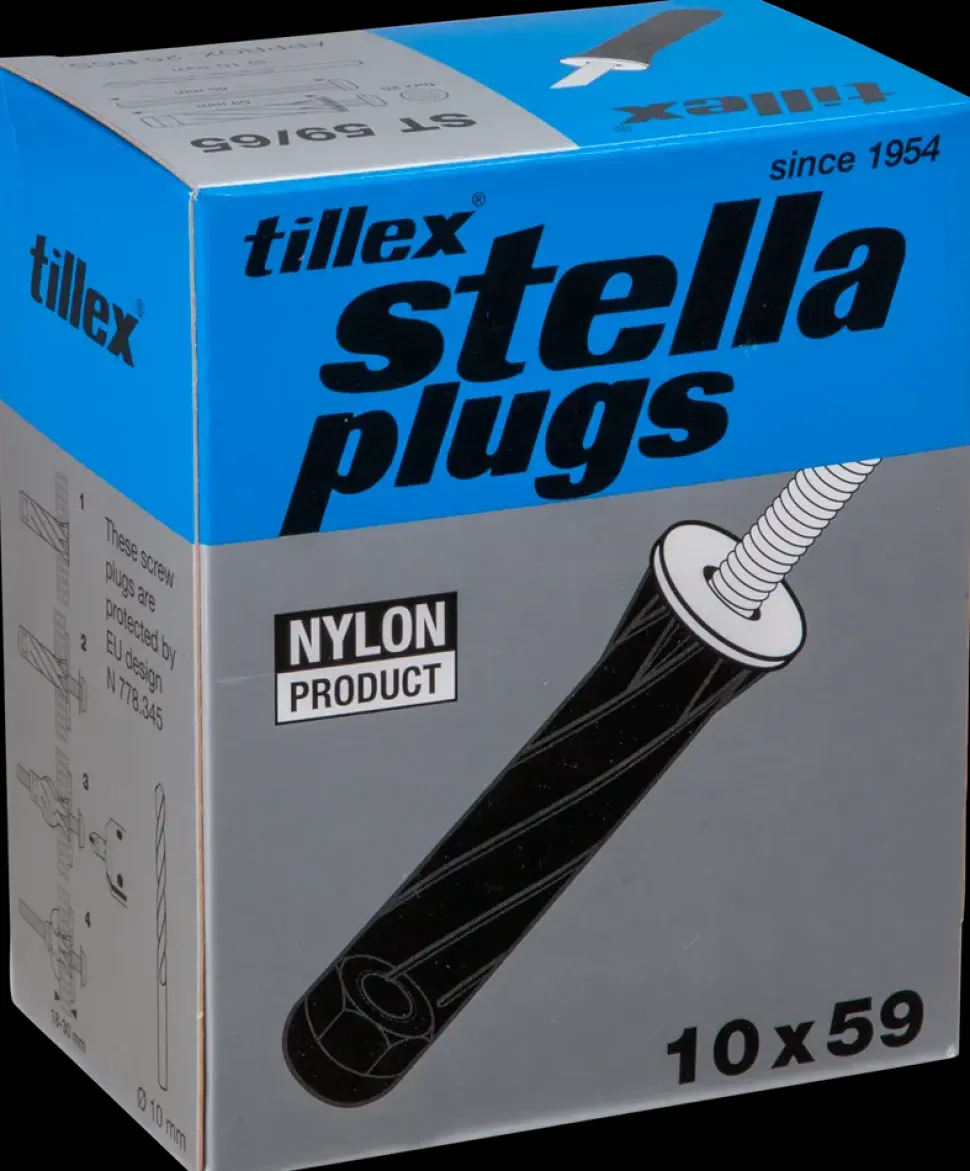 Tillex Plugs pan 5 x 65 mm - sort 25-pak