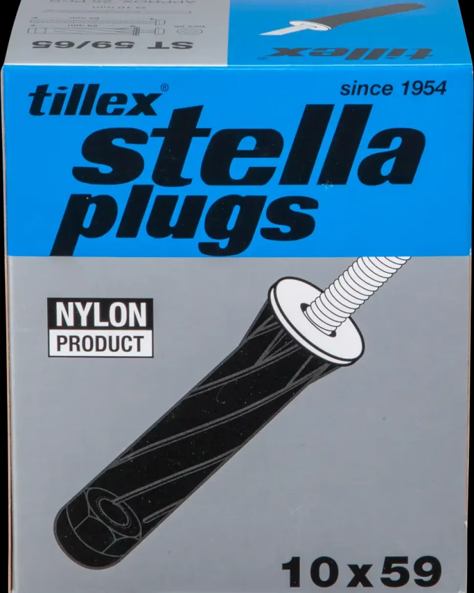 Tillex Plugs pan 5 x 65 mm - sort 25-pak