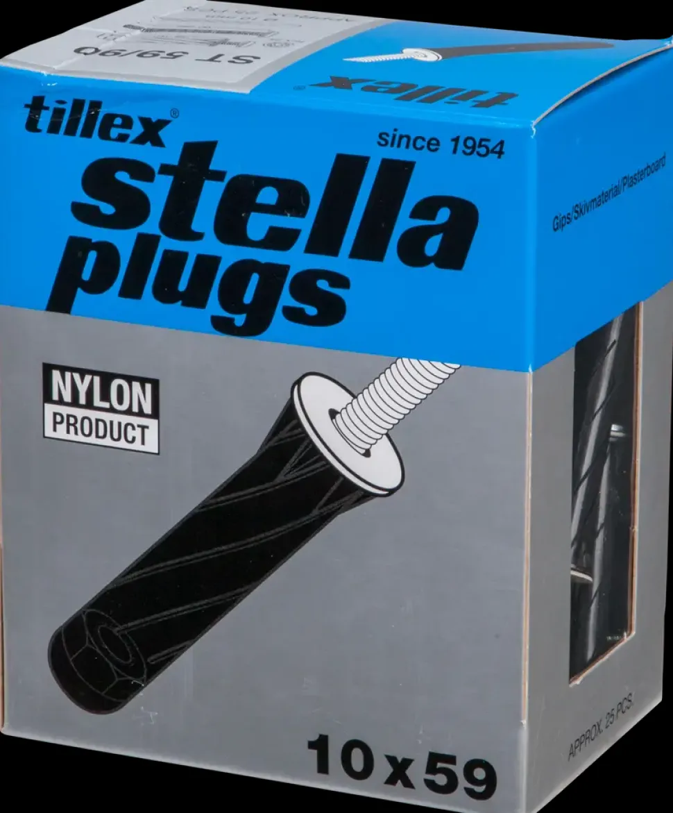 Tillex Plugs pan 5 x 90 mm - sort 25-pak