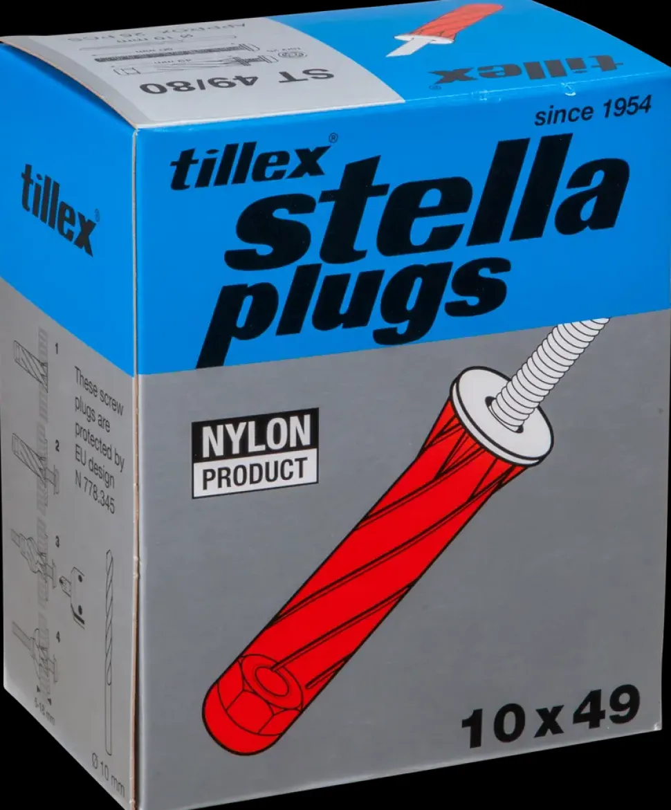 Tillex Plugs pan 5 x 80 mm - rød 25-pak