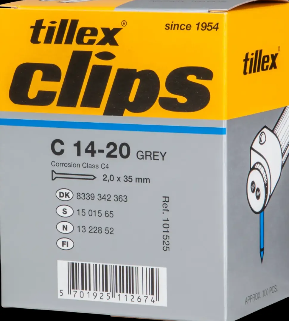 Tillex Skrueclips 18-22 mm - hvid