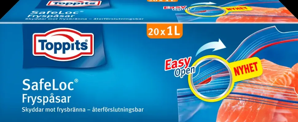 Toppits Safeloc frysepose 1 L 20 stk.