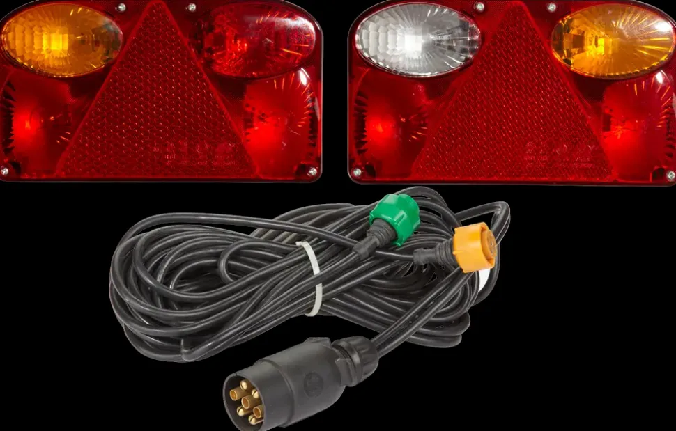 Trailerlygtesæt med kabel og stik