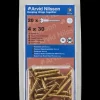 Træskrue messing 4 x 30 mm 20-pak