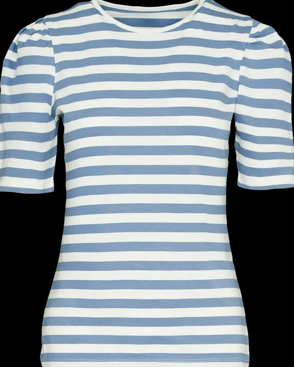 T-shirt Stribet - Blå/hvid