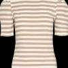 T-shirt Stribet - Hvid/sand
