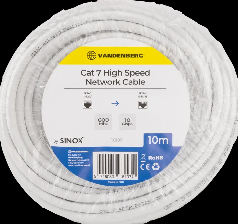 VANDENBERG Netværkskabel Cat7 10 meter - hvid