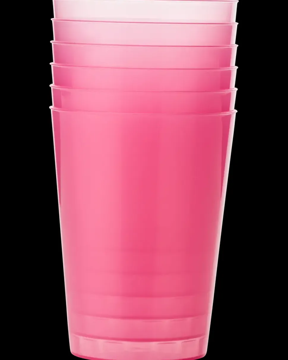 Vandglas 25 cl genanvendelig 6-pak - assorteret