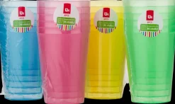 Vandglas 25 cl genanvendelig 6-pak - assorteret