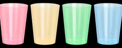 Vandglas 28 cl genanvendelig 6-pak - forskellige farver