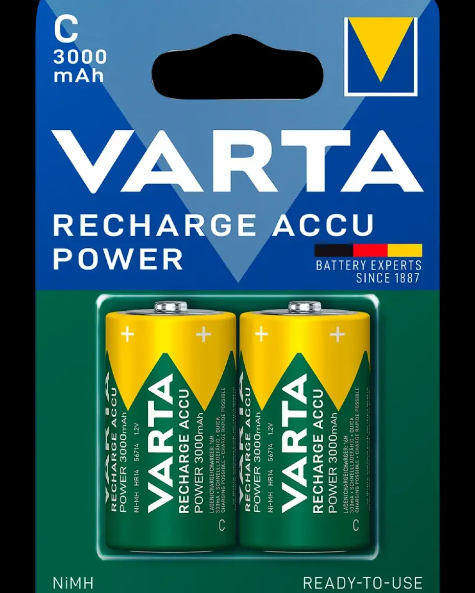 VARTA Genopladelig batteri - C 3000mAh 2-pak