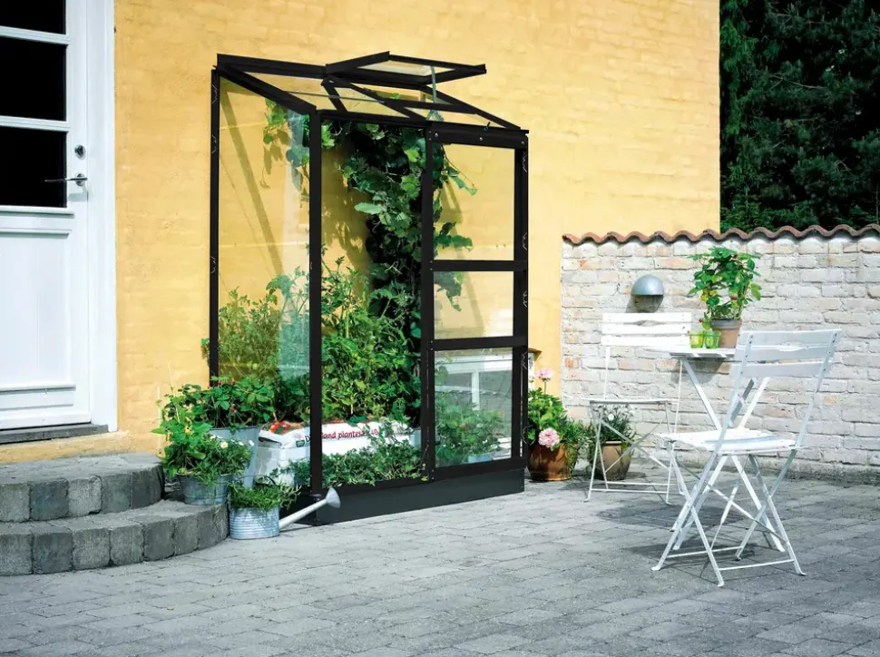Vægdrivhus Altan 2 sort med 3 mm glas