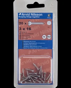 VVS-skrue A2 3 x 16 mm 20-pak