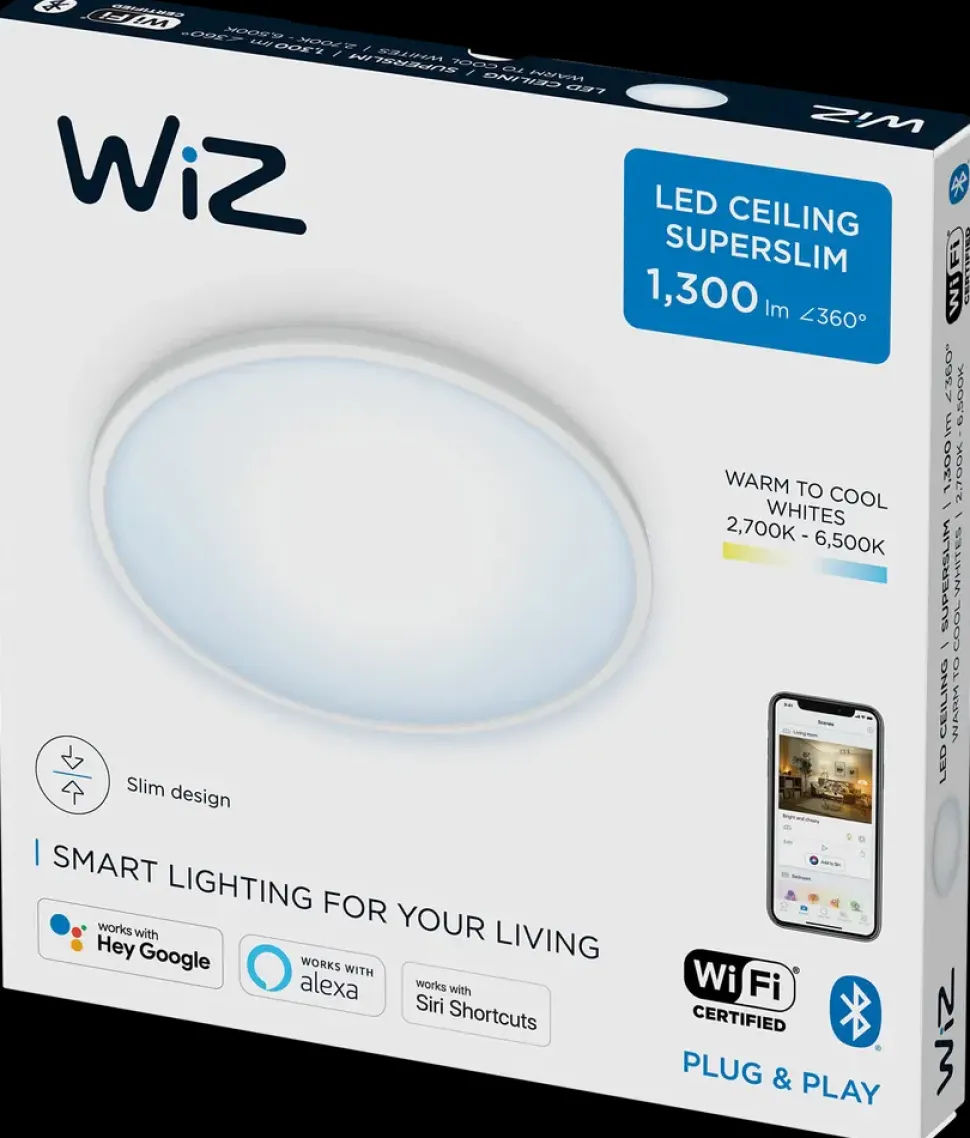 WiZ Plafond superslim Ø25cm 14W - hvid
