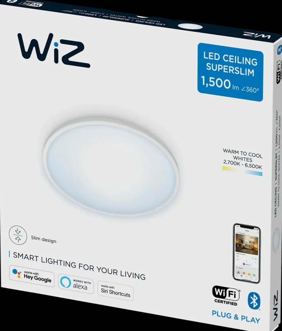 WiZ Plafond superslim Ø30cm 16W - hvid