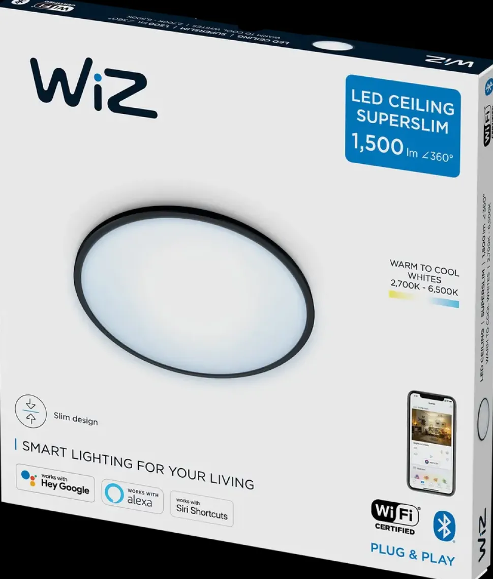WiZ Plafond superslim Ø30cm 16W - sort